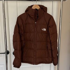 The North Face Chocolate Brown Hooded Puffer Jacket